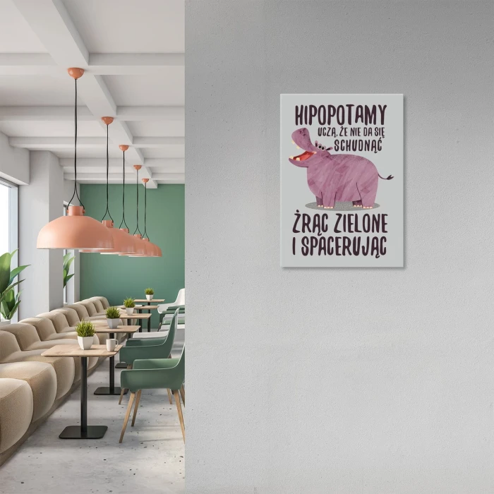 Poster metal Hipopotamy uczą gift