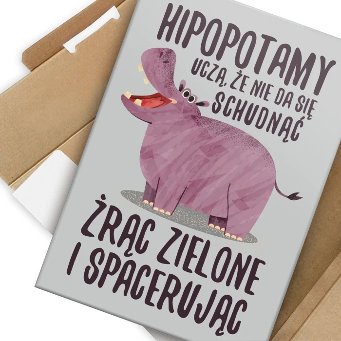 Poster metal Hipopotamy uczą gift