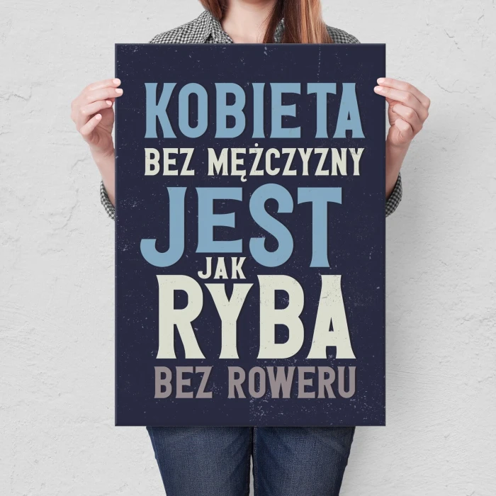 Poster metal ryba bez roweru gift