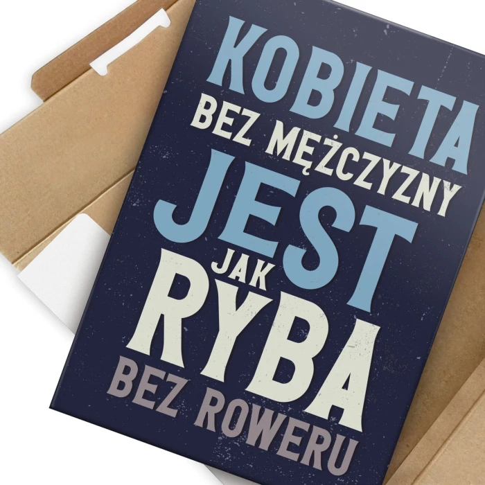 Plakat metalowy ryba bez roweru Prezent