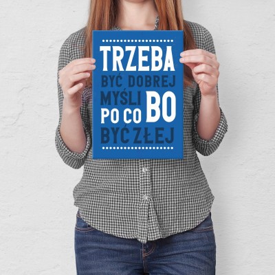 Plakat metalowy po co być złej Prezent
