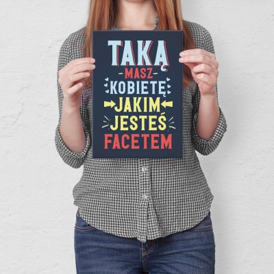 Plakat metalowy taką masz kobietę Prezent