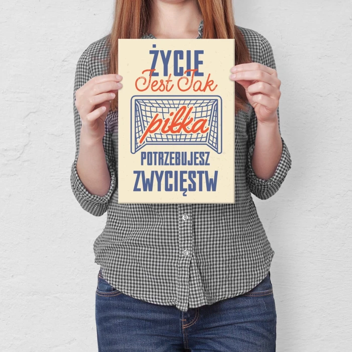 Poster metal Życie jak piłka gift