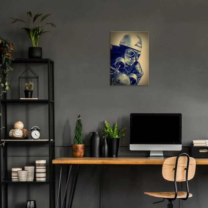 Plakat metalowy Motocyklista Prezent
