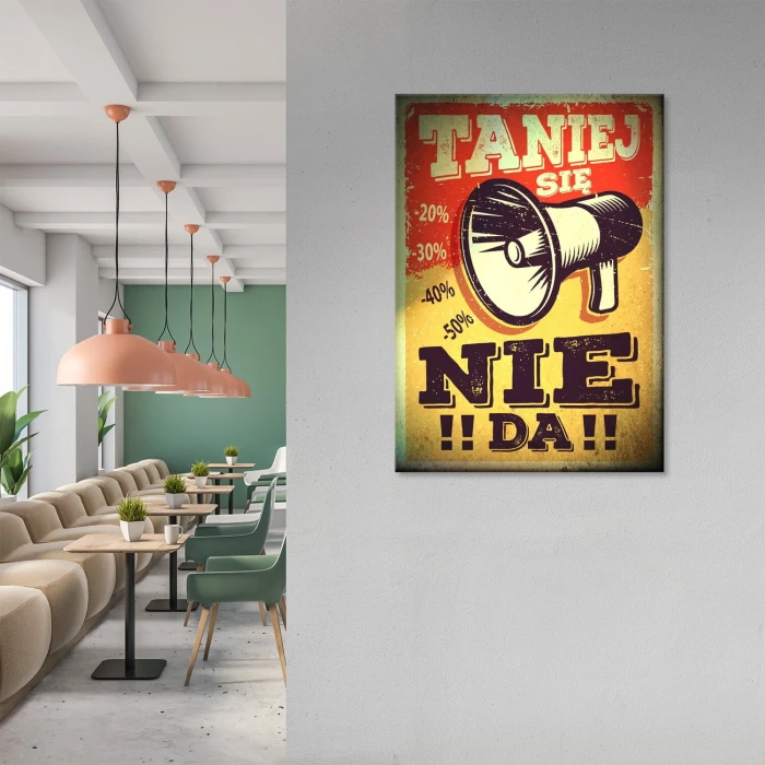 Poster metal Taniej się nie da gift
