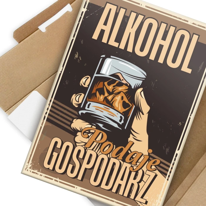Plakat metalowy alkohol podaje gospodarz Prezent