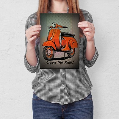 Poster metal enjoy scooter gift