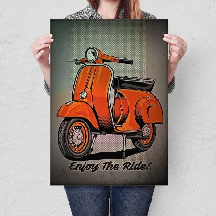 Poster metal enjoy scooter gift