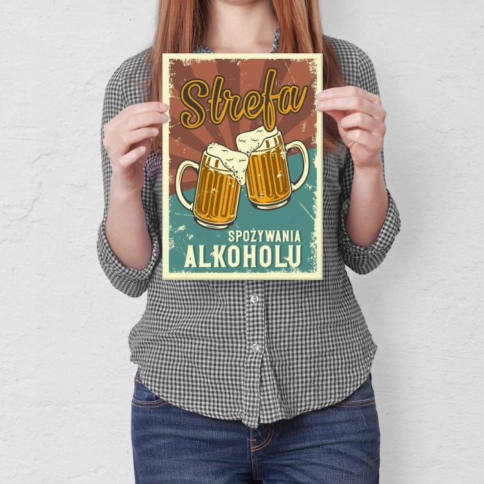 Poster metal Strefa alkoholu gift