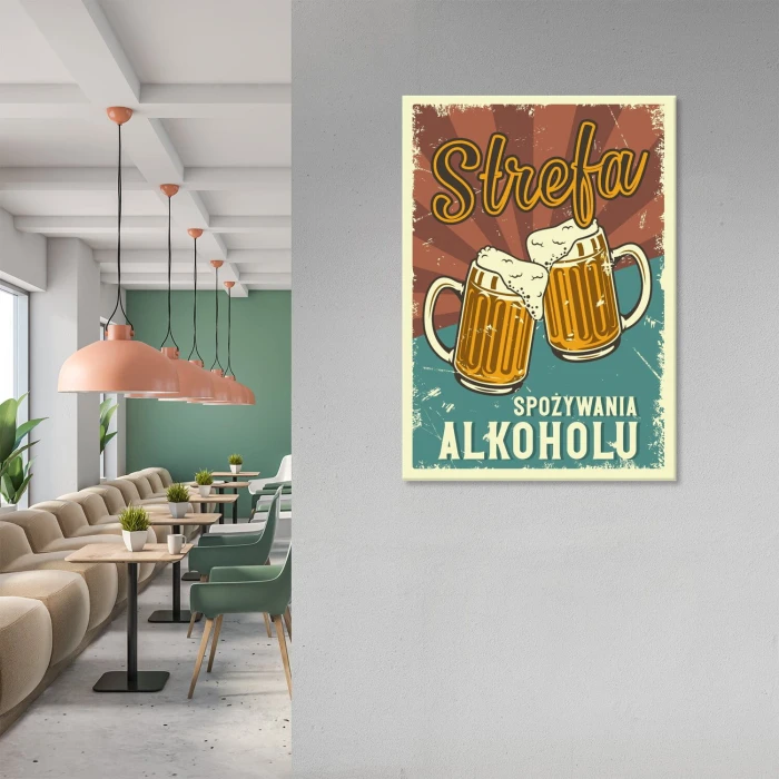 Poster metal Strefa alkoholu gift