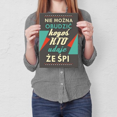 Poster metal Nie można obudzić gift