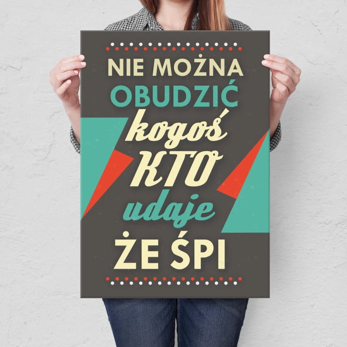 Plakat metalowy Nie można obudzić Prezent