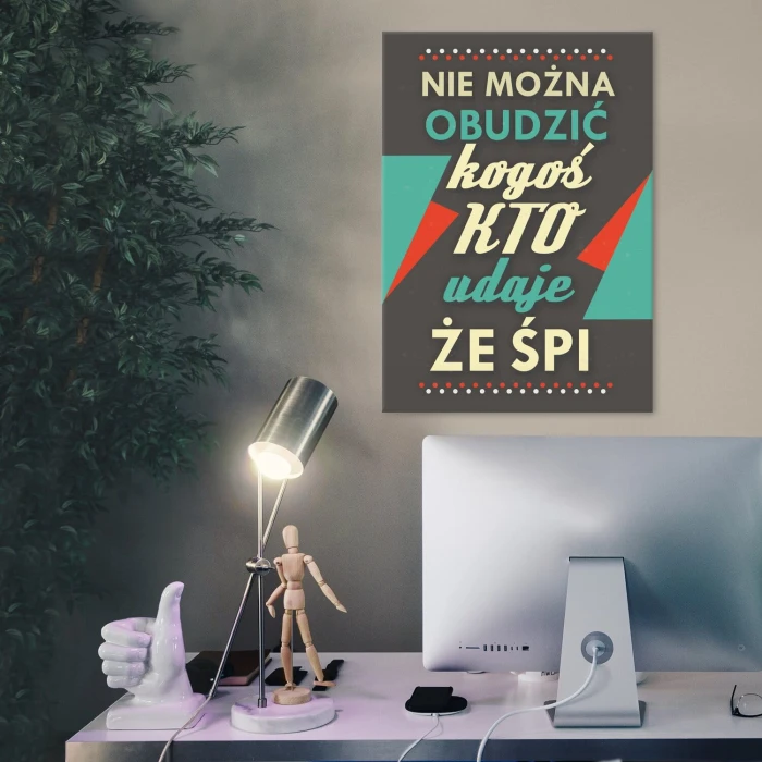 Plakat metalowy Nie można obudzić Prezent