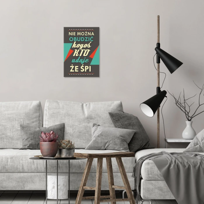 Plakat metalowy Nie można obudzić Prezent