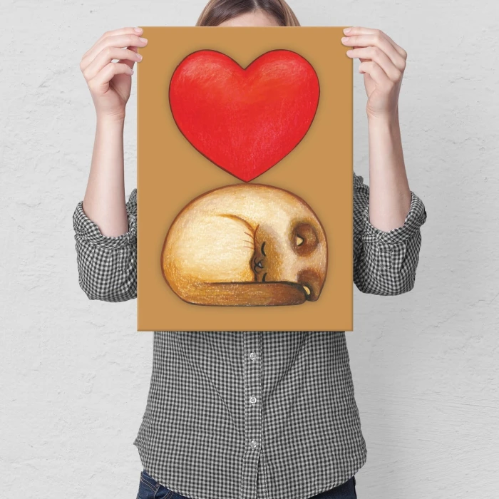 Plakat metalowy cat in love Prezent