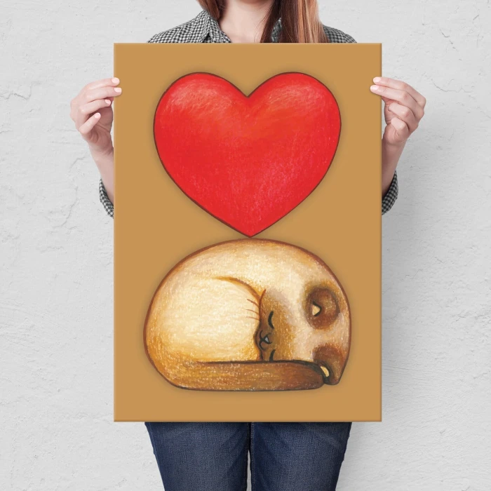 Plakat metalowy cat in love Prezent