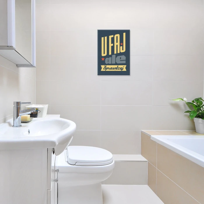 Plakat metalowy Ufaj ale sprawdzaj Prezent