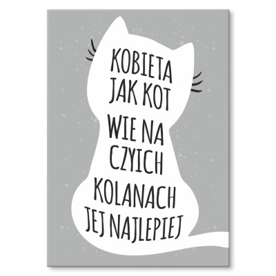 Plakat metalowy KOBIETA JAK KOT Prezent