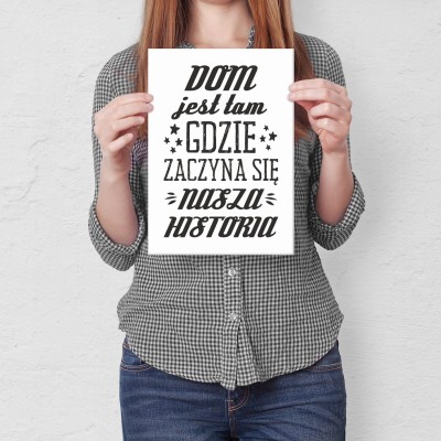 Plakat metalowy dom jest tam Prezent