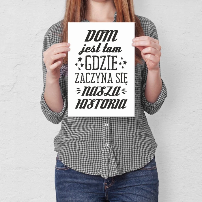 Plakat metalowy dom jest tam Prezent