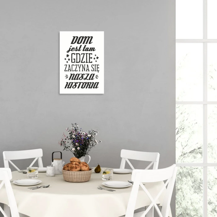 Plakat metalowy dom jest tam Prezent