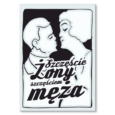 Plakat metalowy Szczęście żony Prezent