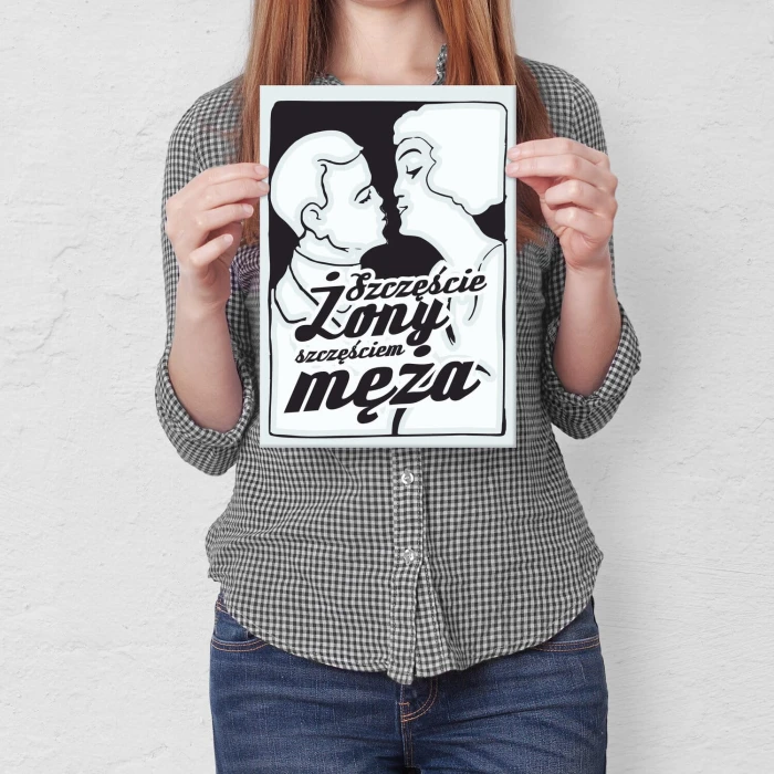 Poster metal Szczęście żony gift