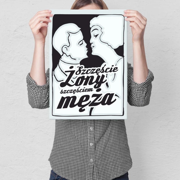 Poster metal Szczęście żony gift
