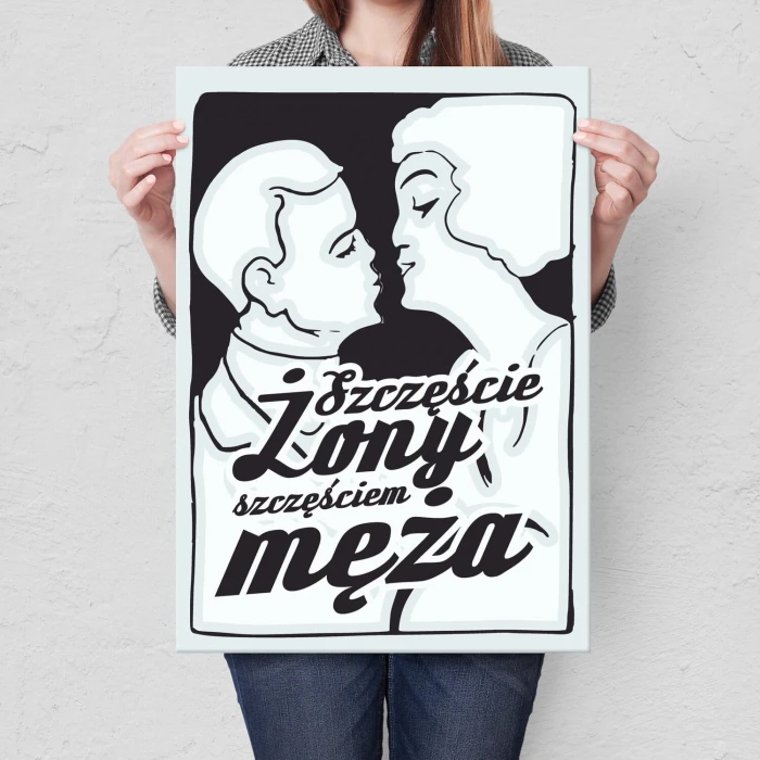 Poster metal Szczęście żony gift