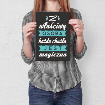 Plakat metalowy z właściwą osobą Prezent