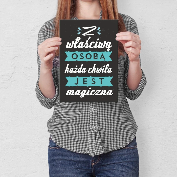Poster metal z właściwą osobą gift