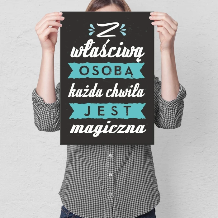 Plakat metalowy z właściwą osobą Prezent