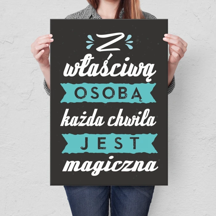 Poster metal z właściwą osobą gift