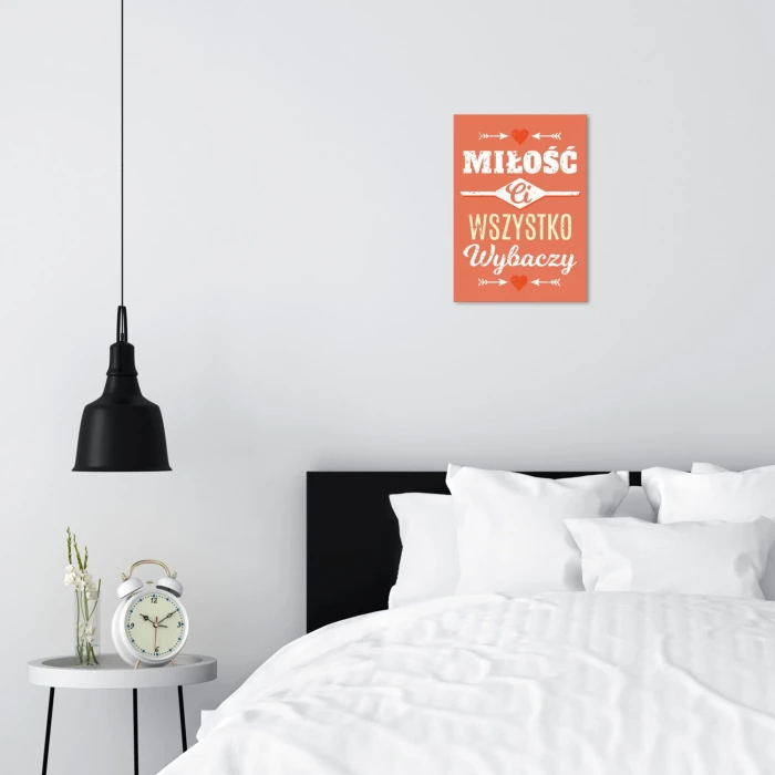 Plakat metalowy Miłość ci wszystko wybaczy Prezent