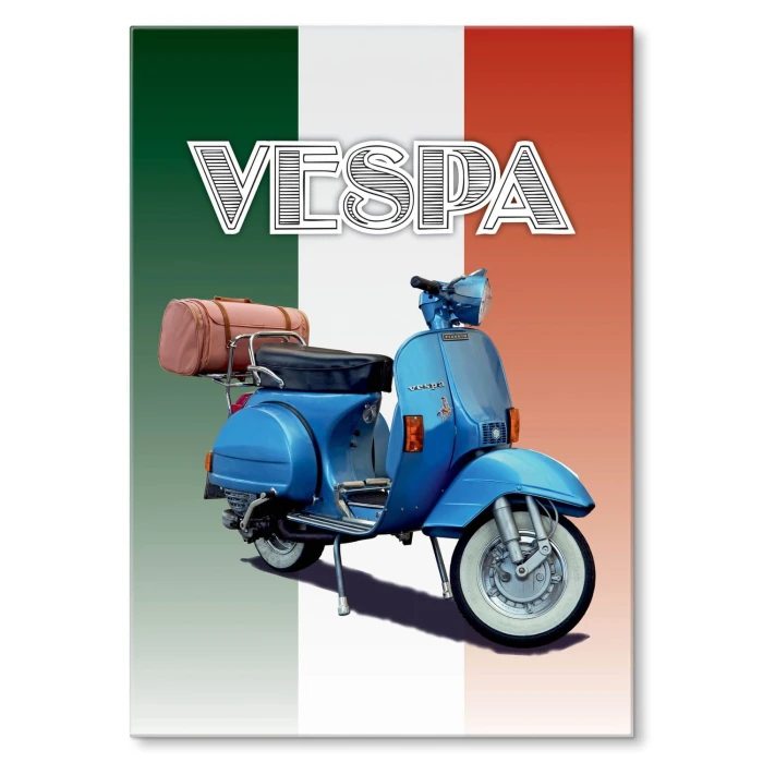 Plakat metalowy Skuter Vespa niebieski Prezent