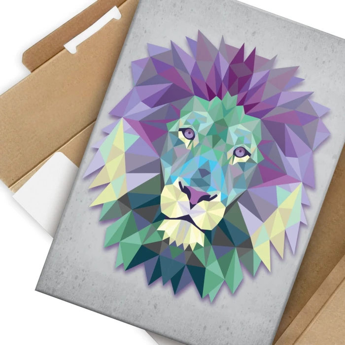 Plakat metalowy Lew graficzny Prezent