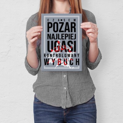 Plakat metalowy Kontrolowany wybuch Prezent