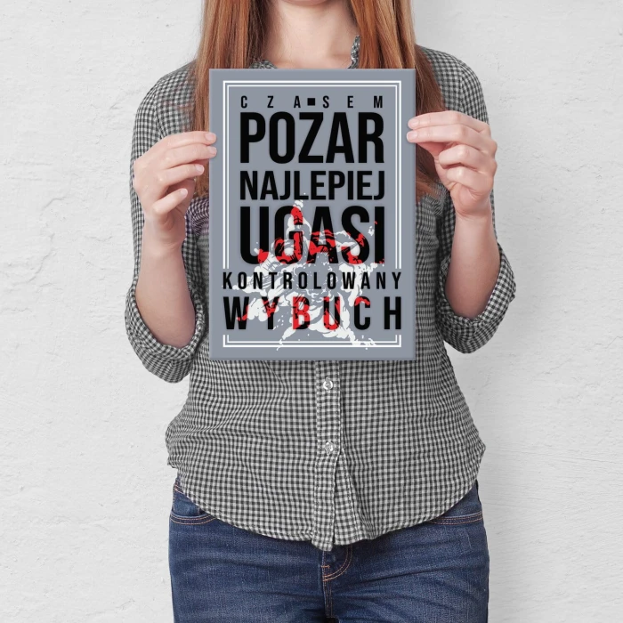 Plakat metalowy Kontrolowany wybuch Prezent
