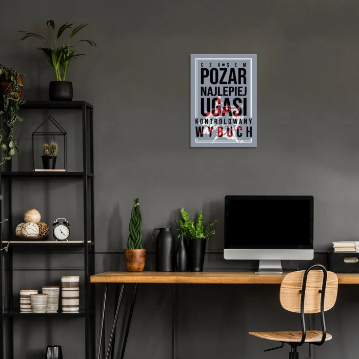 Plakat metalowy Kontrolowany wybuch Prezent