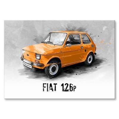 Poster metal Polski Fiat Maluch 126p gift