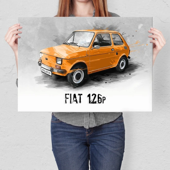 Plakat metalowy Polski Fiat Maluch 126p Prezent