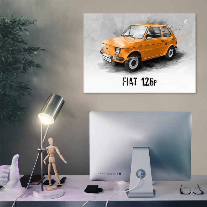 Plakat metalowy Polski Fiat Maluch 126p Prezent