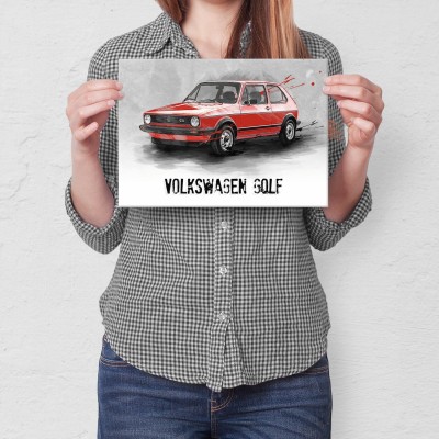 Poster metal VW Golf MK1 Klasyk gift