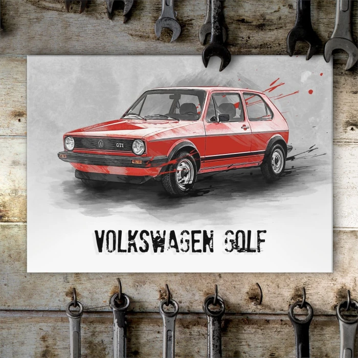 Plakat metalowy VW Golf MK1 Klasyk Prezent