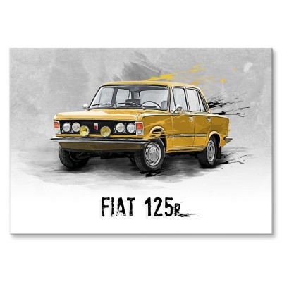 Plakat metalowy Duży Fiat 125P FSO Legenda Prezent