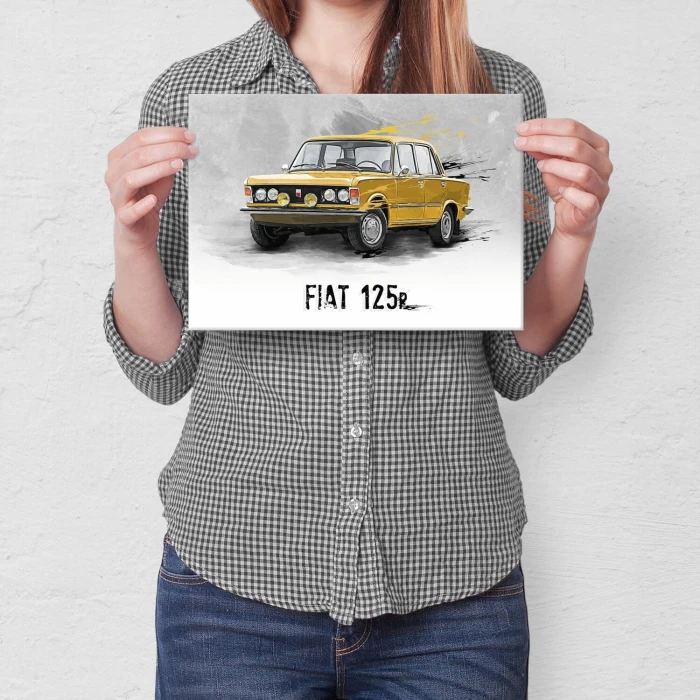 Poster metal Duży Fiat 125P FSO Legenda gift