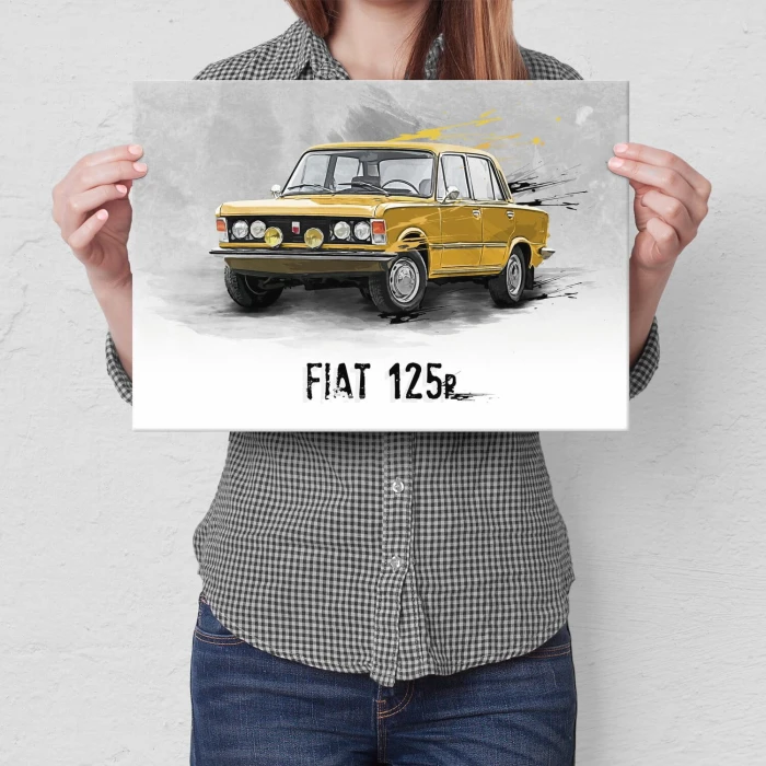 Poster metal Duży Fiat 125P FSO Legenda gift