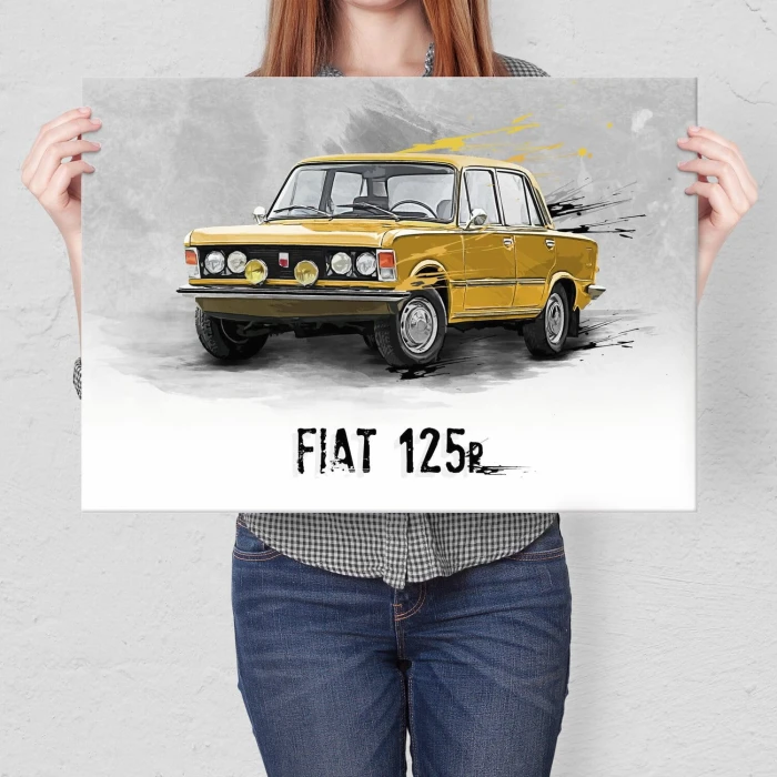 Poster metal Duży Fiat 125P FSO Legenda gift