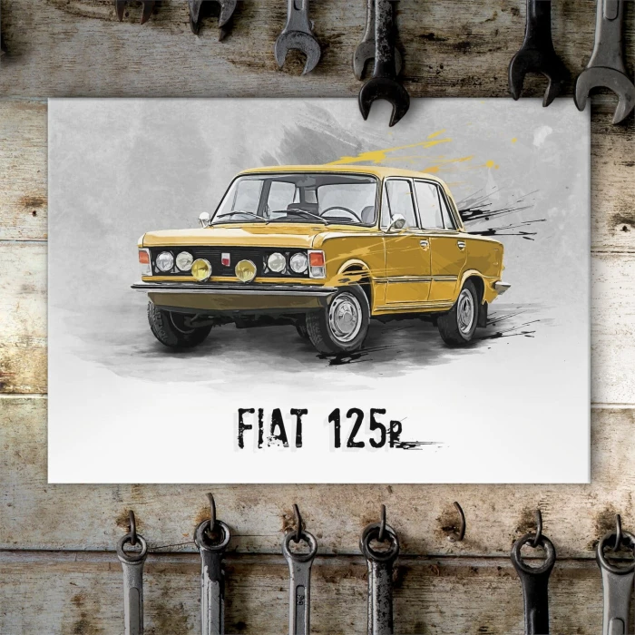 Poster metal Duży Fiat 125P FSO Legenda gift
