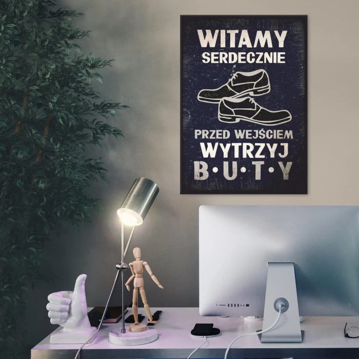 Poster metal wytrzyj buty gift